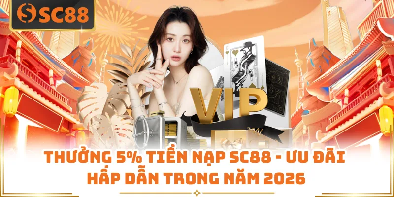 Thưởng 5% Tiền Nạp SC88 - Ưu Đãi Hấp Dẫn Trong Năm 2026